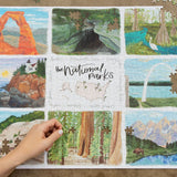 The National Parks 1000 Piece Puzzle Discover beautifully illustrated scenes from Arches, Mammoth Cave, Everglades, Acadia, Gateway Arch, Indiana Dunes, Sequoia, and Grand Tetons National Parks.