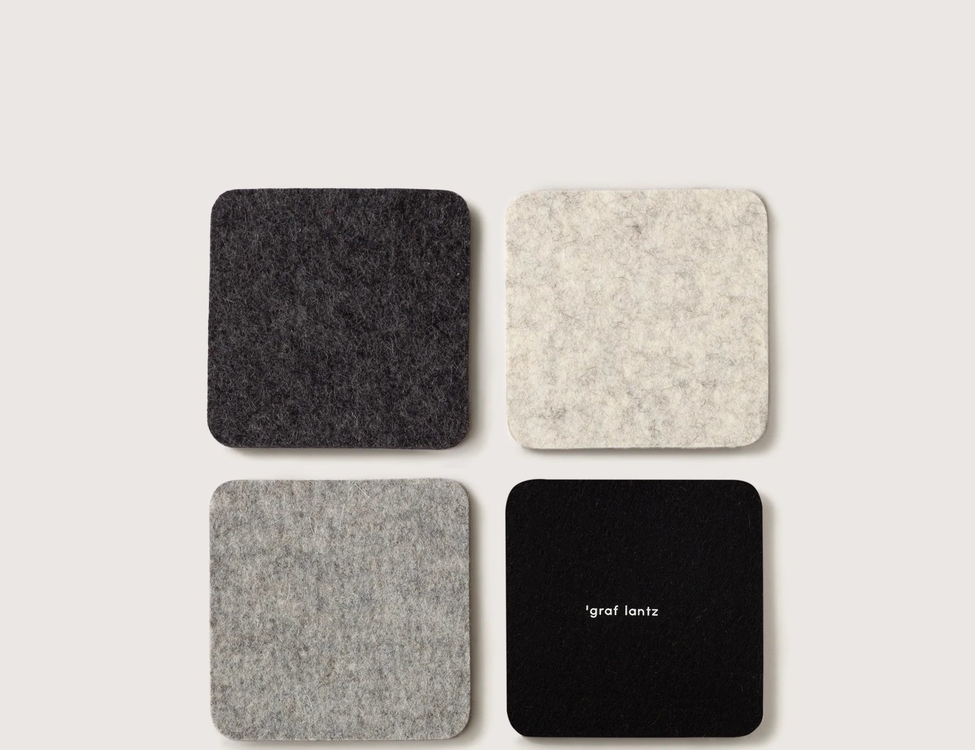 Bierfilzl Merino Wool Coaster Square 4 Pack