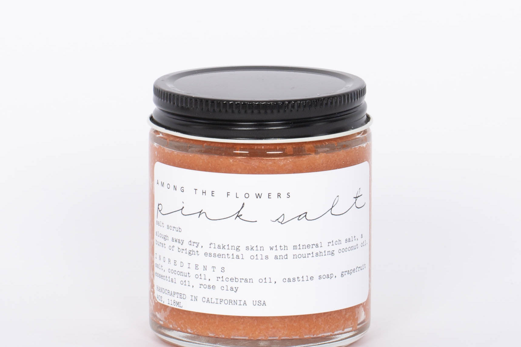 Pink Salt Moisturizing Whipped Salt Scrub. A whipped salt, coconut oil, and castile soap scrub infused with essential oils and botanical extracts for absorption and added nutrients. Our soap base cleans while rich coconut oil moisturizes, and salt sloughs away dead skin.
