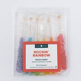 Rockin' Rainbow Rock Candy Pack by Lolli & Pops in Strawberry, Orange, Lemon, Watermelon, Blue Raspberry, & Grape. 