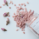 Among the Flowers Bath Soak. R O S E C L O U D  Rose clay is a nourishing clay rich in minerals and moisturizing benefits for the skin. It also provides a level of detoxification by attracting toxins. Skin will feel soft and hydrated. Rose petals and sea salt combine in a soothing pink cloud then absorb into your body and serve the cells and their function.