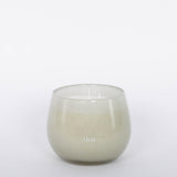 Paris inspired Salon De Tabac white two wick candle by Alixx with earthy oak wood, warm bourbon, and sweet plum nectar fragrance.  White background.