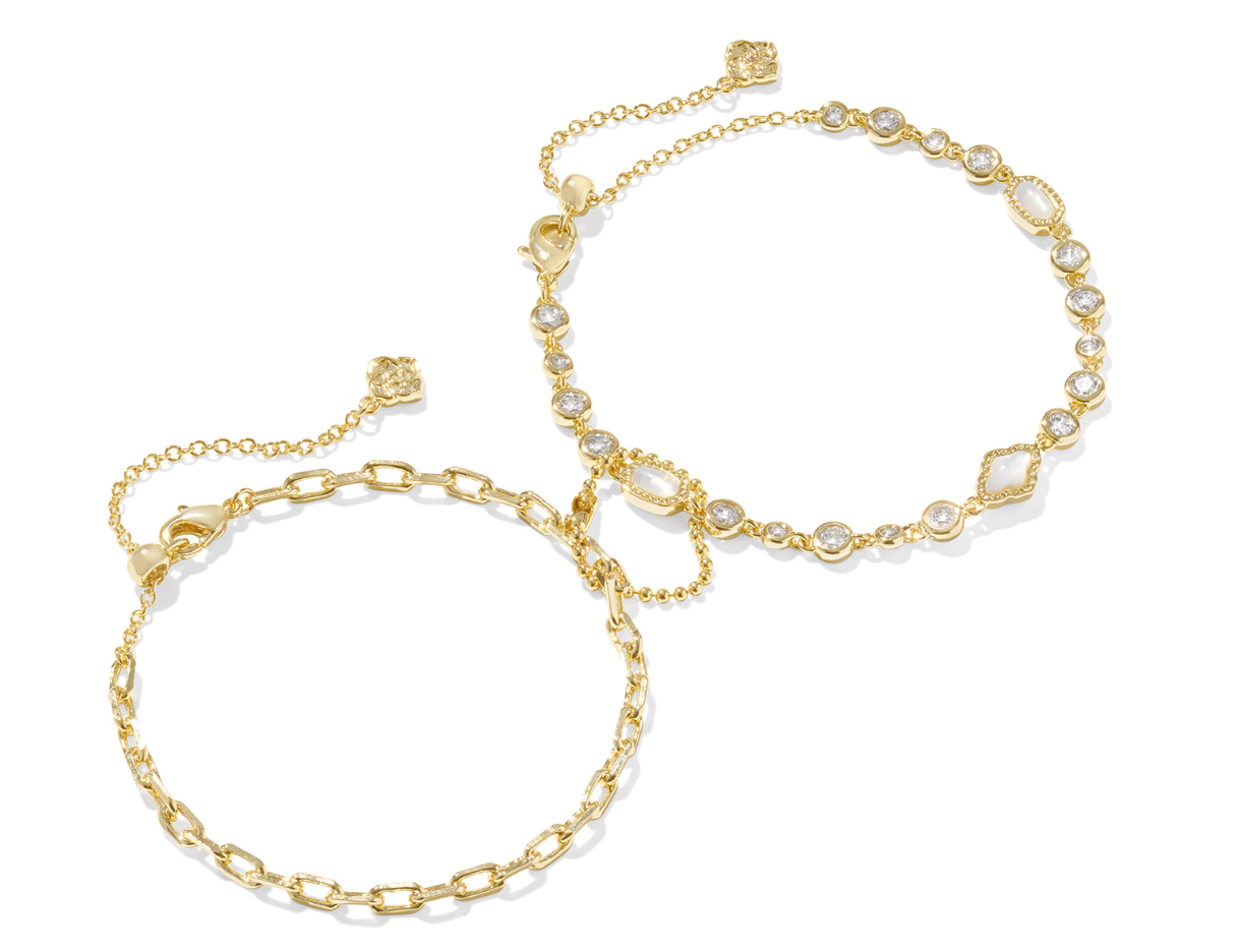 Mini Elisa and Abbie Set of 2 Delicate Chain Bracelets