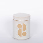 Tobacco Flower Candle. Glazed ceramic white with cream design. 