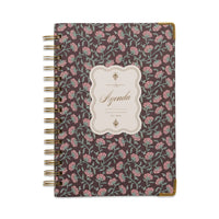 Undated Perpetual Planner, a vintage floral undated planner with a gold twin wire spiral and metal corners