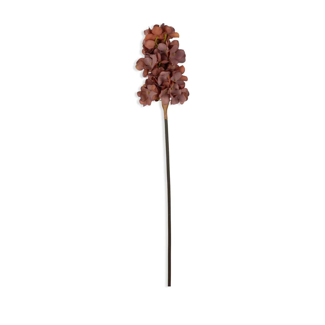Abigail Ahern Artificial Cone Hydrangea in Antique Pink, single warm pink faux stem on white