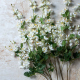 Abigail Ahern Artificial Cream Campanula, several white flowering stems laid on a stone surface