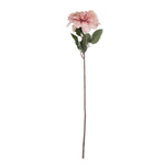 Abigail Ahern Artificial Dahlia Flamingo, single dusty pink faux dahlia stem with green leaves on white