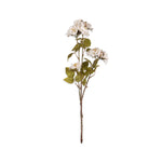 Abigail Ahern Artificial Rose Cream Spray, single faux stem with white roses and green leaves on white