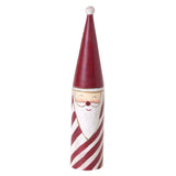 Candystripe Santa Collection, fifth view of a wooden Santa figure in a red hat