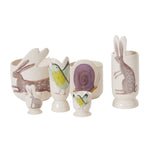 Celebrate Spring Egg Collection, fourth view, the hand painted watercolor rabbit detail up close.
