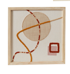 Cream Latigo Framed Embroidery Wall Art, the framed cream embroidered wall art.