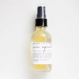 Among the Flowers Sun Spirit Cooling Aloe Mist in a clear spray bottle with a white label