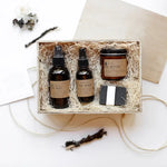 Among the Flowers Wild Man Kit wooden box with twine and a card, from above