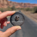 Back of the Arches National Park 1929 medallion enamel pin showing the rubber clutch.