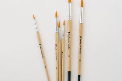 Bailey Rae Studio Round Tip Watercolor Brush Set, six wooden-handled brushes in graduated sizes
