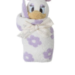 Barefoot Dreams Disney Blanket Buddie in Daisy Duck rolled and tied with a ribbon