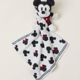 Barefoot Dreams Disney Blanket Buddie in Mickey Mouse, a knit Mickey plush on a Mickey-print lovey blanket