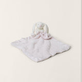 Barefoot Dreams Disney Blanket Buddie in Pink Bunny, a plush bunny on a soft pink lovey blanket