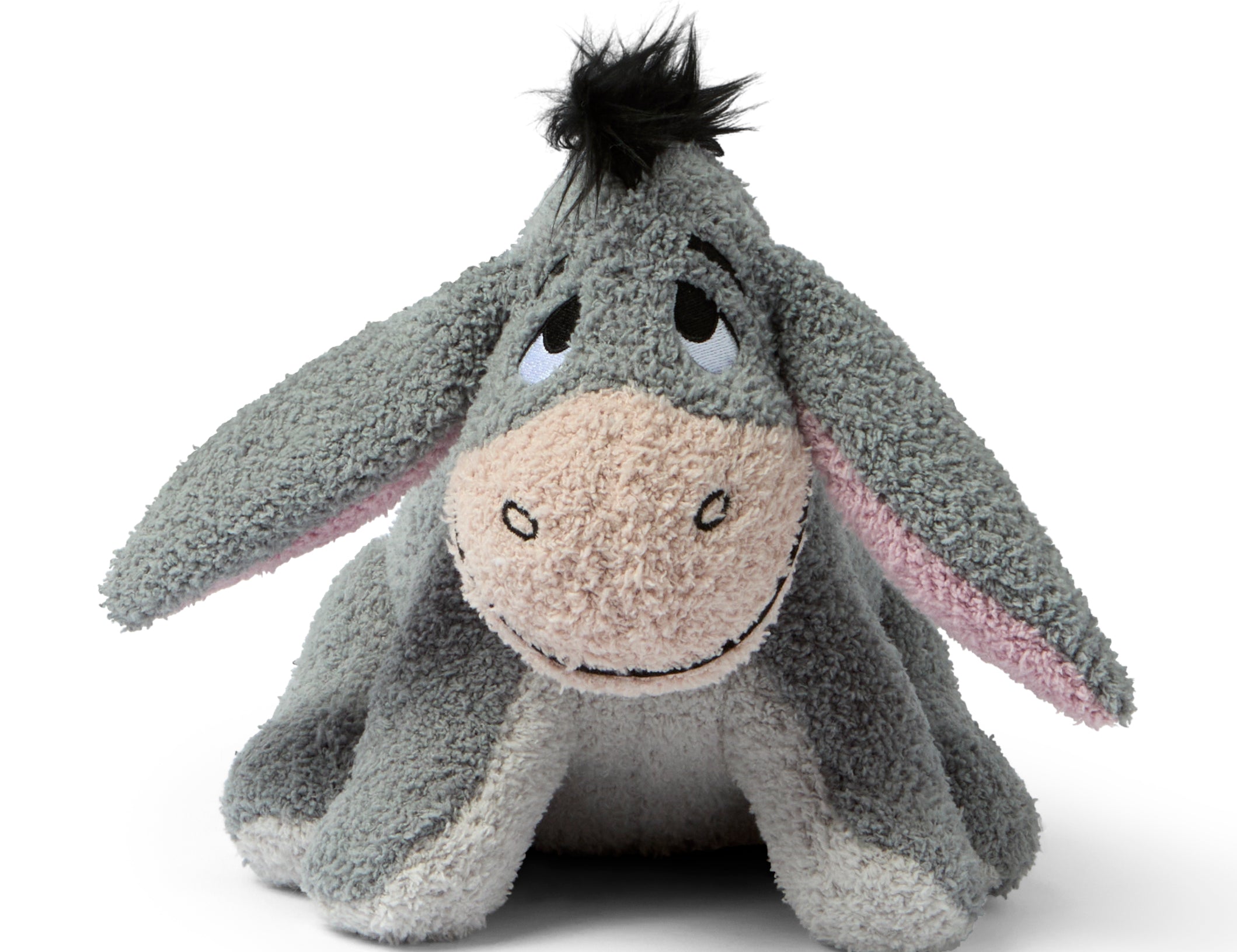 Barefoot Dreams Disney Buddie in Eeyore, a soft gray-blue knit Eeyore plush