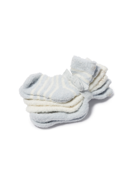 Barefoot Dreams Infant Socks 3 Pack in Blue Pearl, three pairs of soft striped baby socks