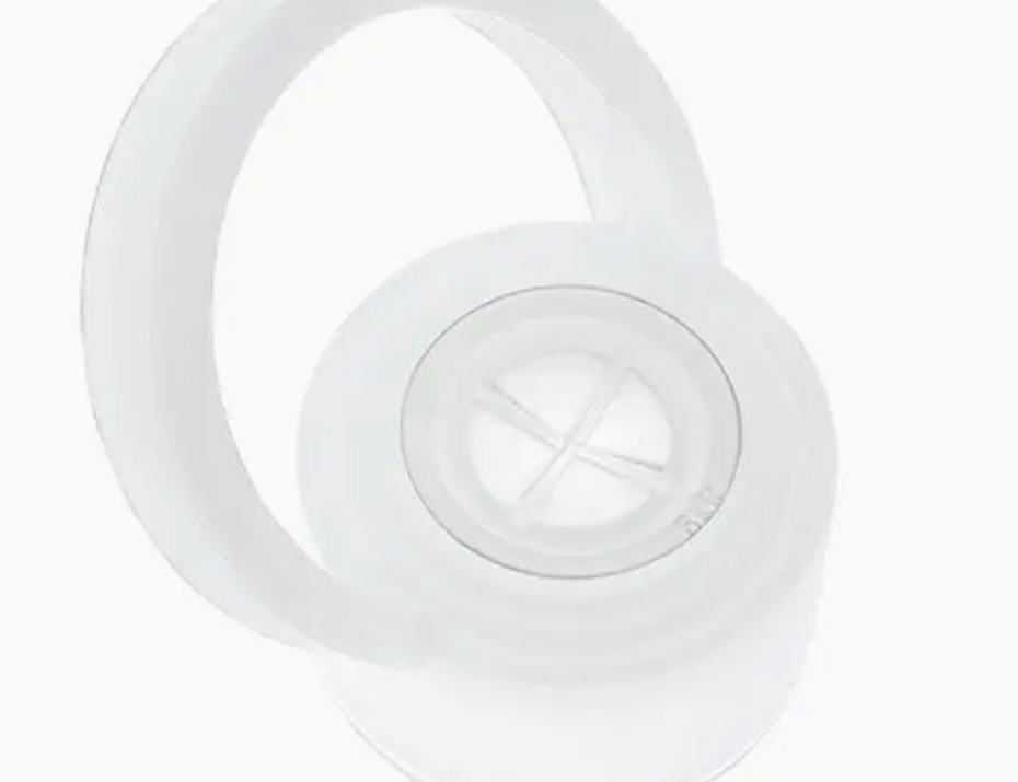 Bkr Straw Cap, clear silicone bottle cap with straw opening on white