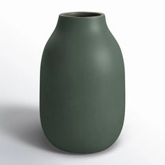 Blomus COLORA Porcelain Vase in Agave Green, a matte dark green bottle-shaped vase