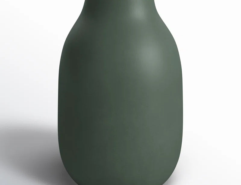 Blomus COLORA Porcelain Vase in Agave Green, a matte dark green bottle-shaped vase