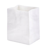 Blomus Porcelain Bag Vase, a white crumpled paper-bag shaped porcelain vase