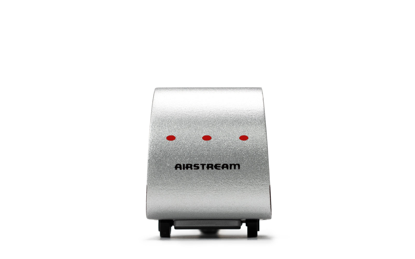 Candylab Toys Airstream Camper, small rear view of the silver wooden toy trailer
