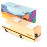 Candylab Toys Yosemite Wooden RV beside its Candycar retail box