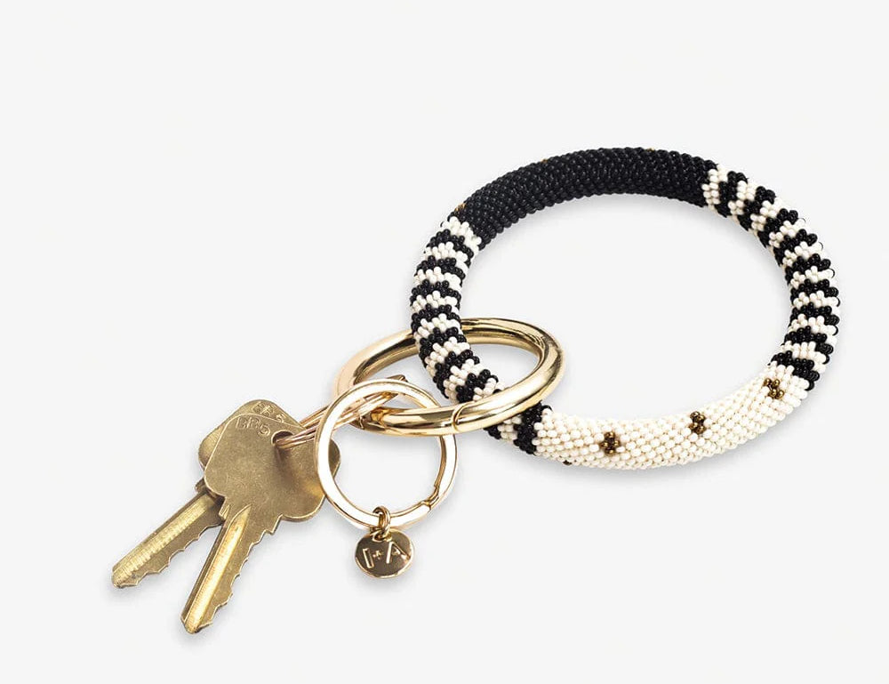 Chloe Stripe Beaded Key Ring