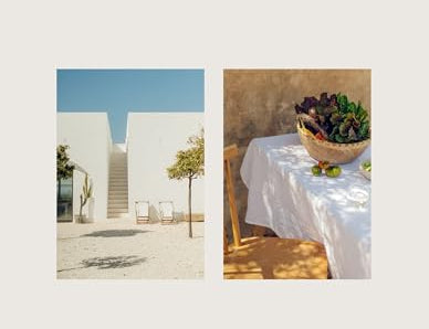 Chronicle Books Moroseta Kitchen cookbook, a cream cover with photos of a white villa and a garden table