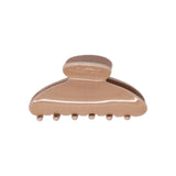 Classic claw clip in Rose Dust, a glossy dusty rose hair claw clip, on a white background.