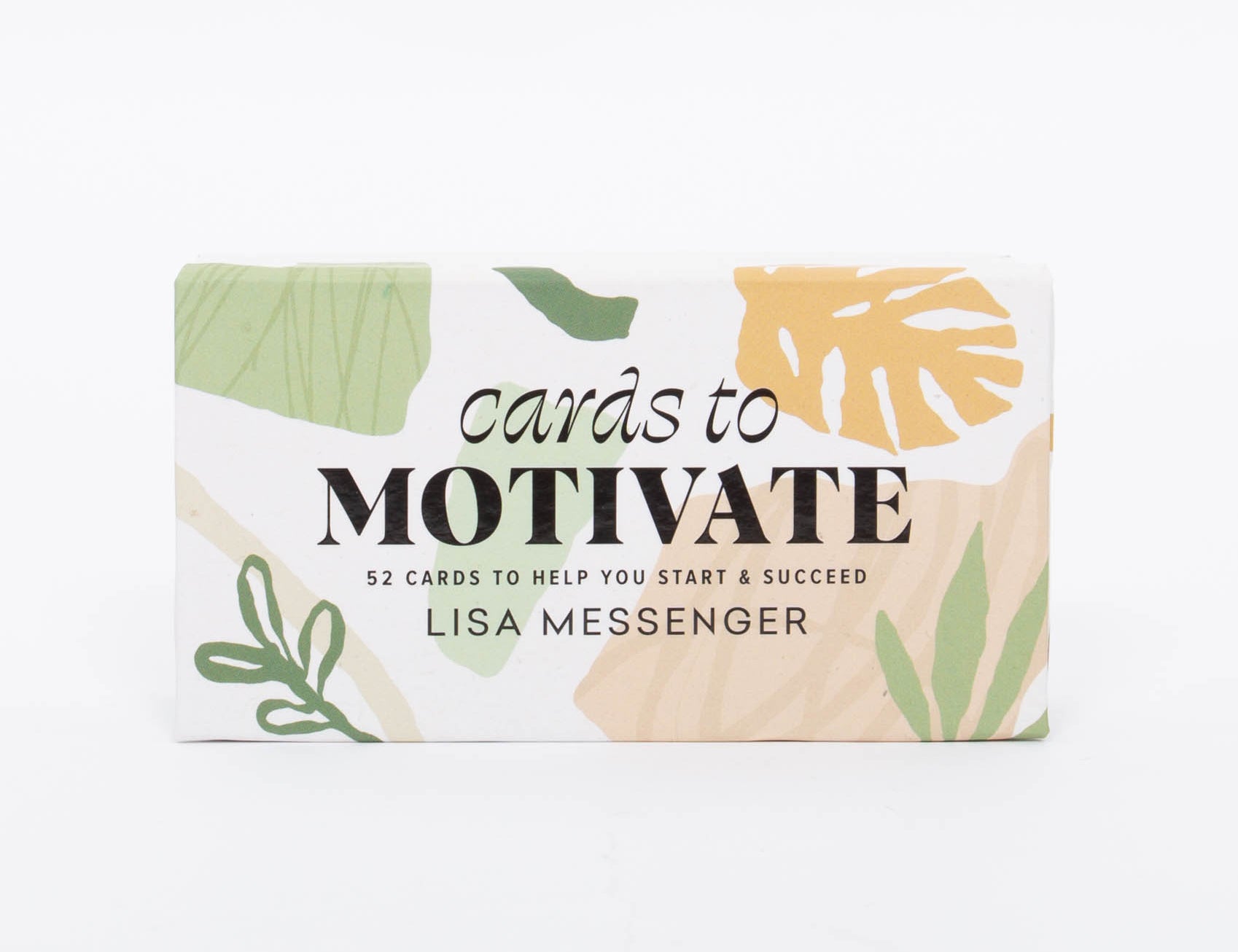 Collective Hub Cards to Motivate box by Lisa Messenger, 52 cards with a green and tan botanical cover