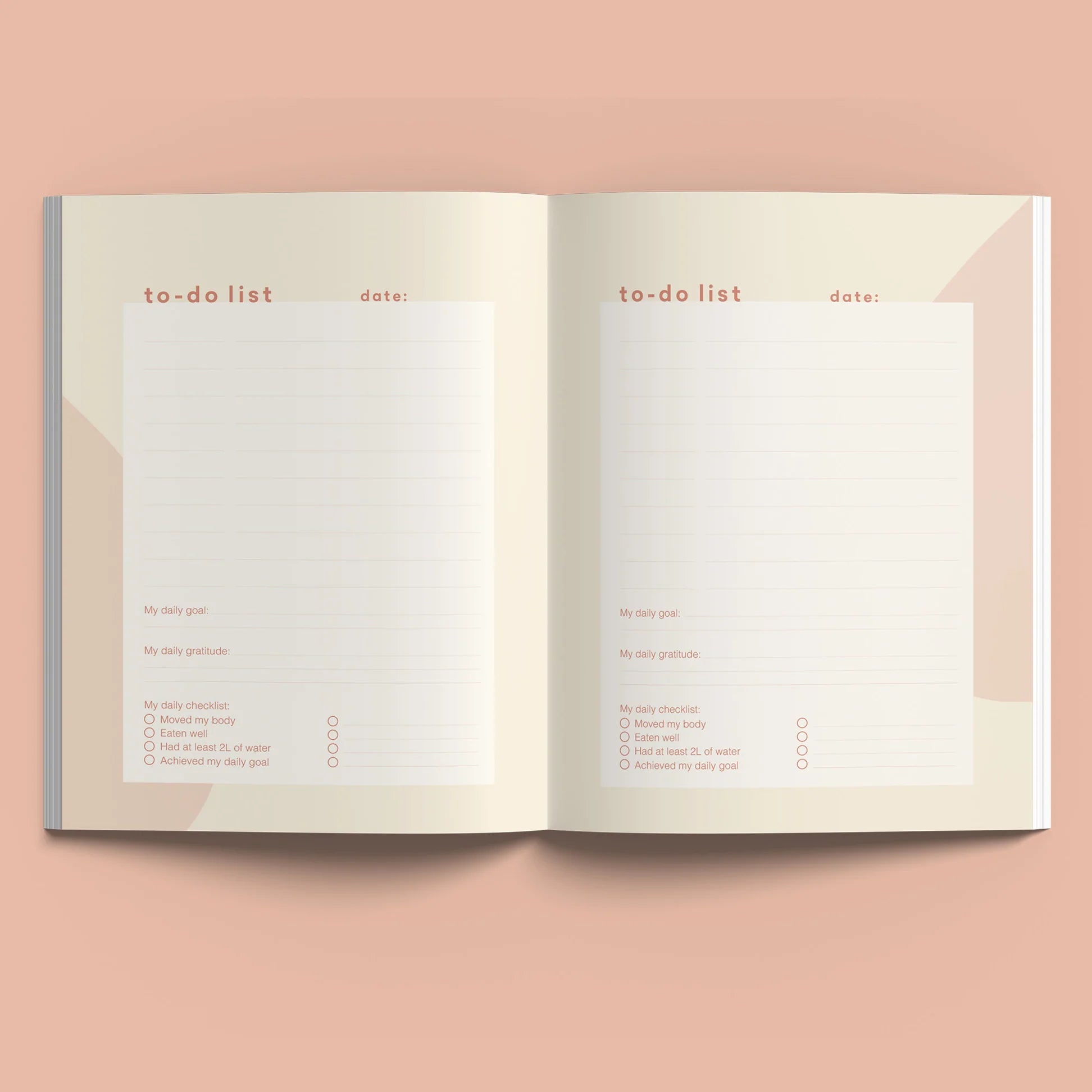 Collective Hub Create Your Best Life Journal open to a two-page to-do list spread