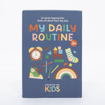 Collective Hub My Daily Routine Deck, a navy box of 52 kids routine cards with colorful illustrations