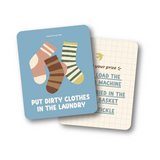 Collective Hub My Daily Routine Deck card reading Put Dirty Clothes in the Laundry with a socks illustration