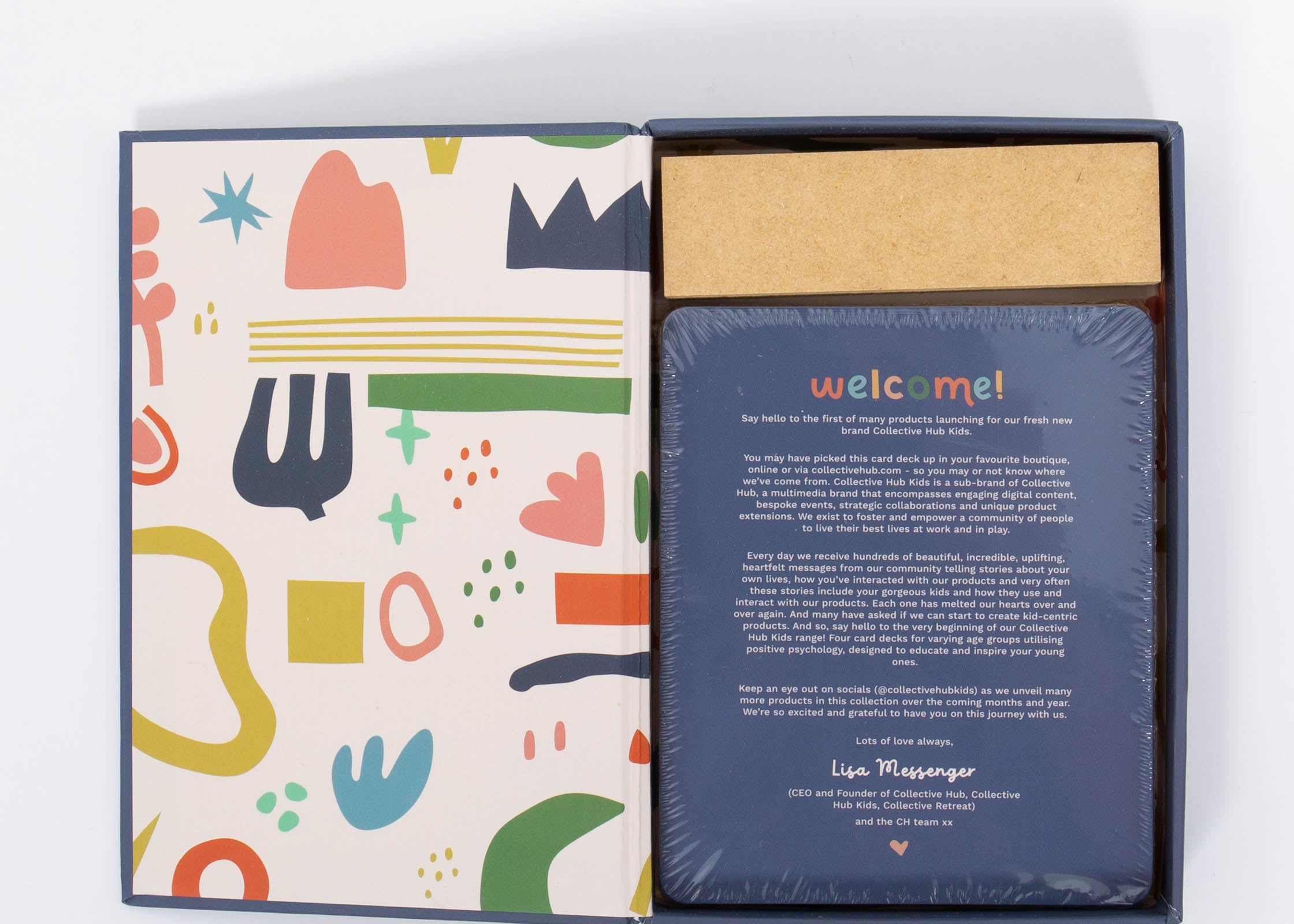 Collective Hub My Daily Routine Deck box open showing the welcome card and colorful lid