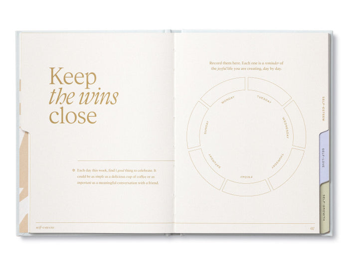 Compendium Create Your Self Guided Journal open to the Keep the Wins Close page