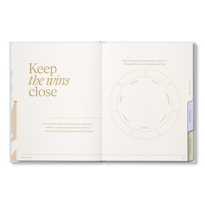 Compendium Create Your Self Guided Journal open to the Keep the Wins Close page