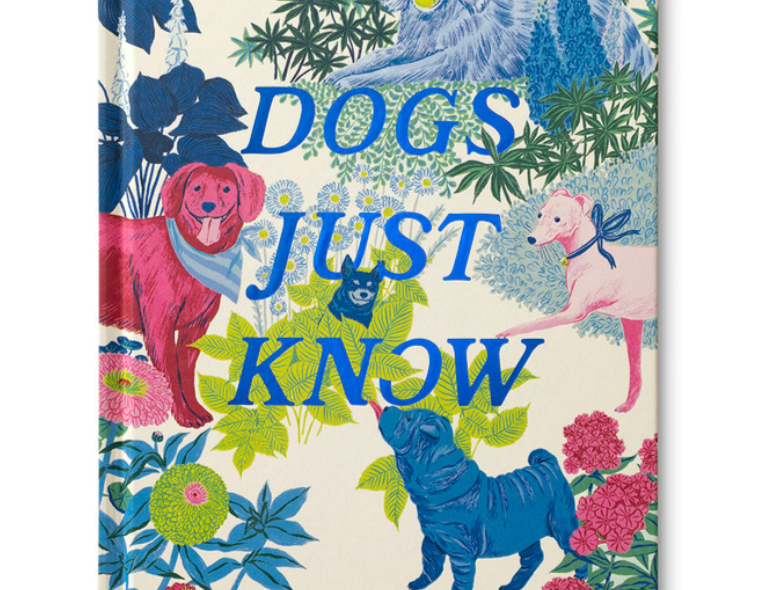 Compendium Dogs Just Know book cover with a colorful illustration of dogs among tropical plants