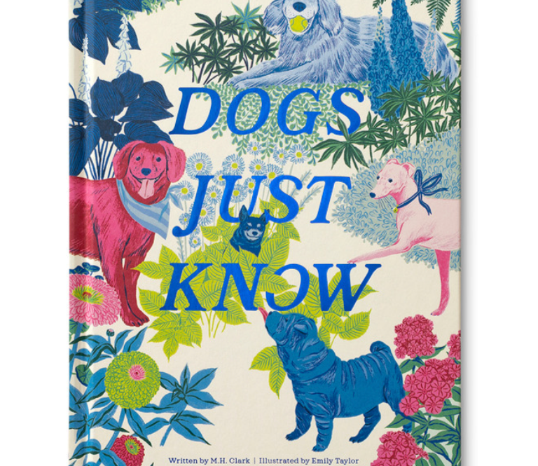Compendium Dogs Just Know book cover with a colorful illustration of dogs among tropical plants