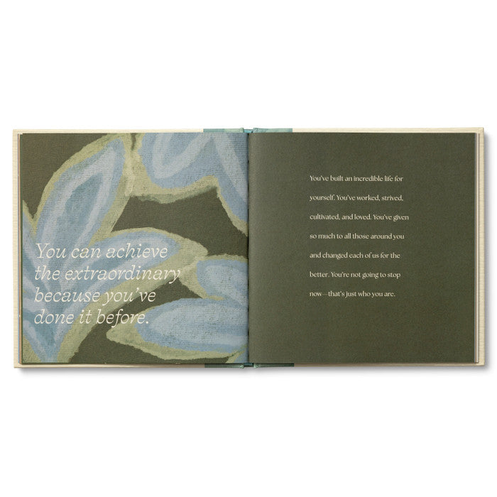 Compendium Every Reason to Hope book open to a green page reading You can achieve the extraordinary