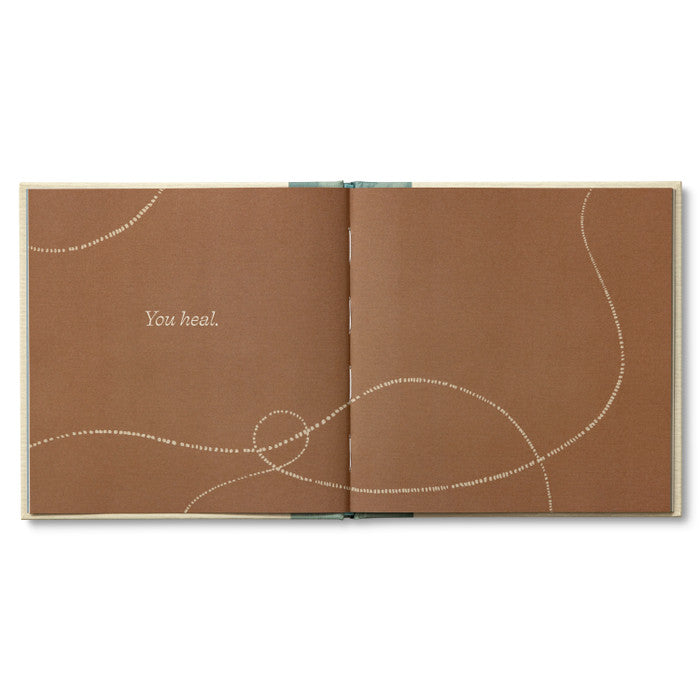 Compendium Every Reason to Hope book open to a brown page reading You heal