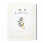 Compendium Finding Muchness book cover with a small gray bird on a white sunburst background
