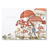 Compendium Maybe Deluxe Book open to a child climbing giant red mushrooms
