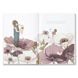 Compendium Maybe Deluxe Book open to a child among giant mauve poppies