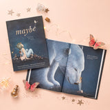 Compendium Maybe Deluxe Book open beside a closed copy with fairy lights, stars and butterflies