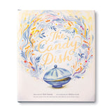 Compendium The Candy Dish book, a cream cover with a swirling watercolor wreath around a blue candy dish